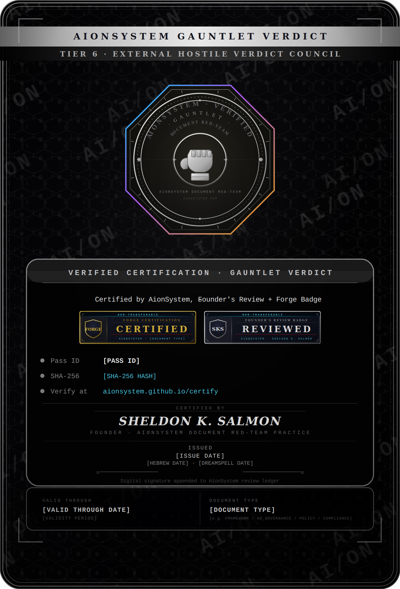 AionSystem Sovereign Seal, silver, Tier 3 Gauntlet